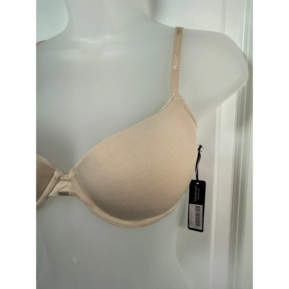 NWT BeMe New York Womens Nude T-Shirt Demi‎ Bra 34D Underwire Loungewear Neutral